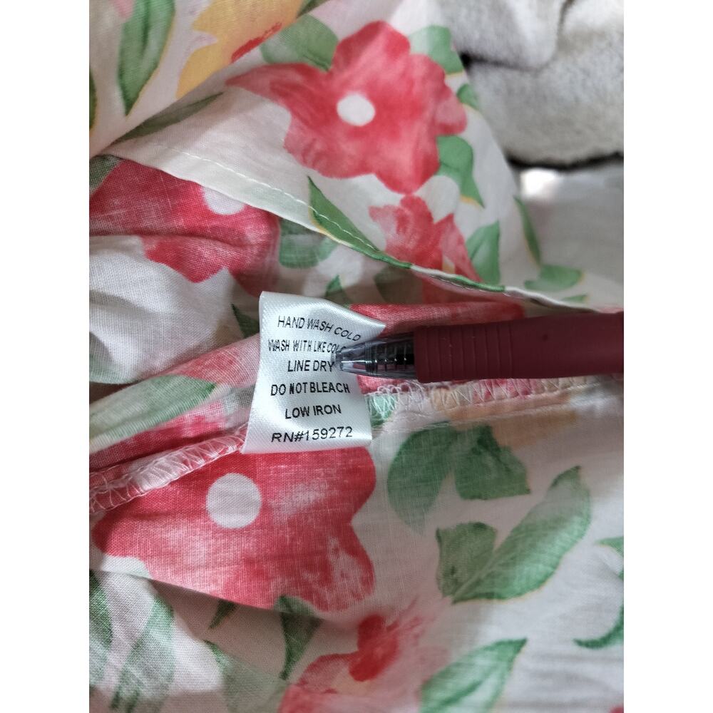 5273) Gigio USA Pastel Cotton Floral Tiered Babydoll Puff Sleeves Dress Medium - Picture 11 of 11